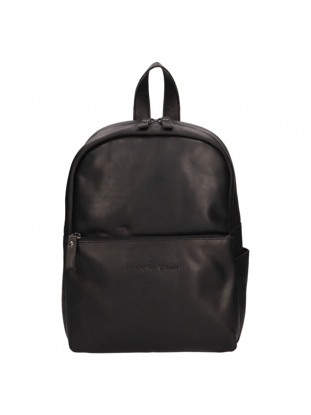 Trendy kožený batoh Greenwood Hagia – černá